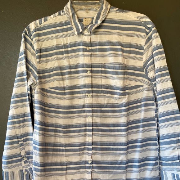 A New Day long sleeve striped blouse size Large - Picture 1 of 4